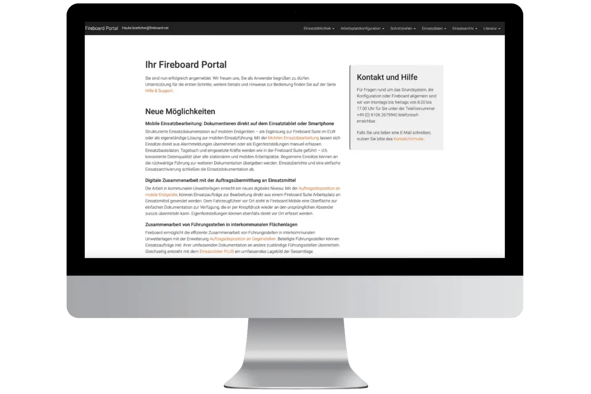Fireboard Portal - Anmeldung zum eigenen Portal-Account