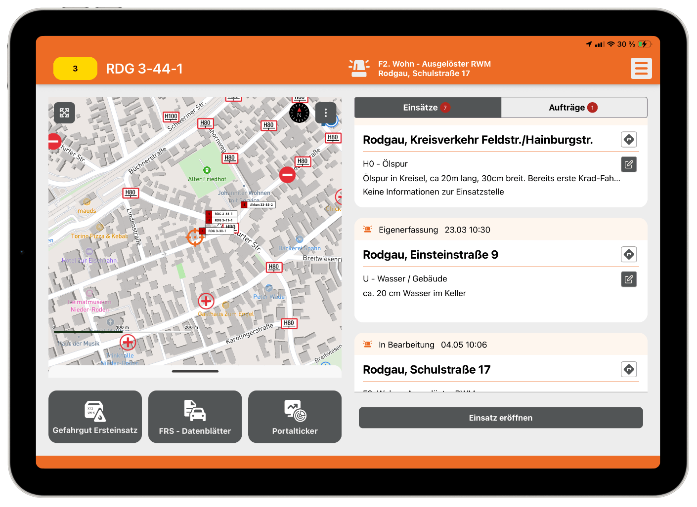 Mobile Einsatzbearbeitung - Einsatzdokumentation | Einsatzkarte