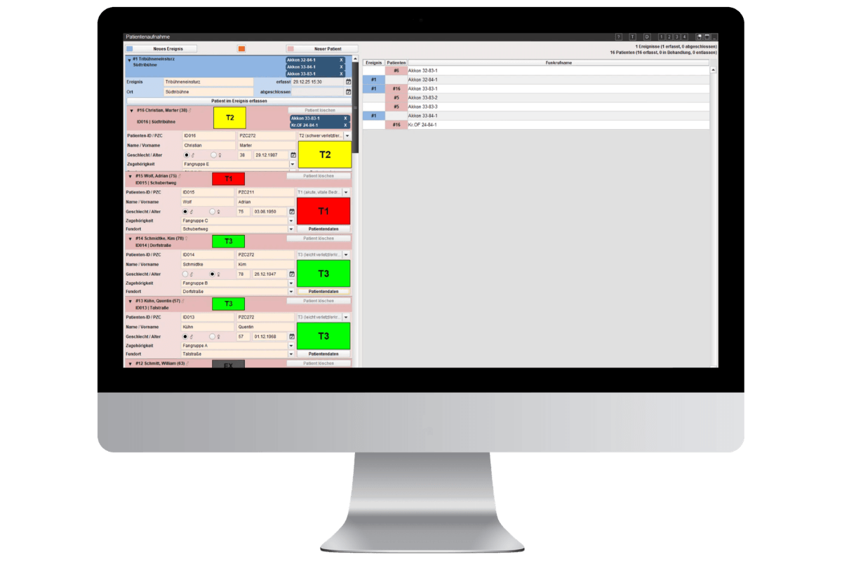 Fireboard Modul Sanitätsdienst - Patientenaufnahme