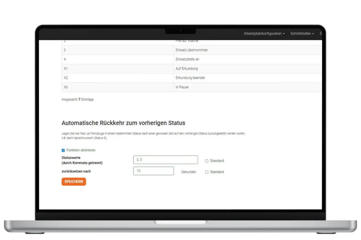 Fireboard Statusverarbeitung LITE | PLUS - Status zurücksetzen