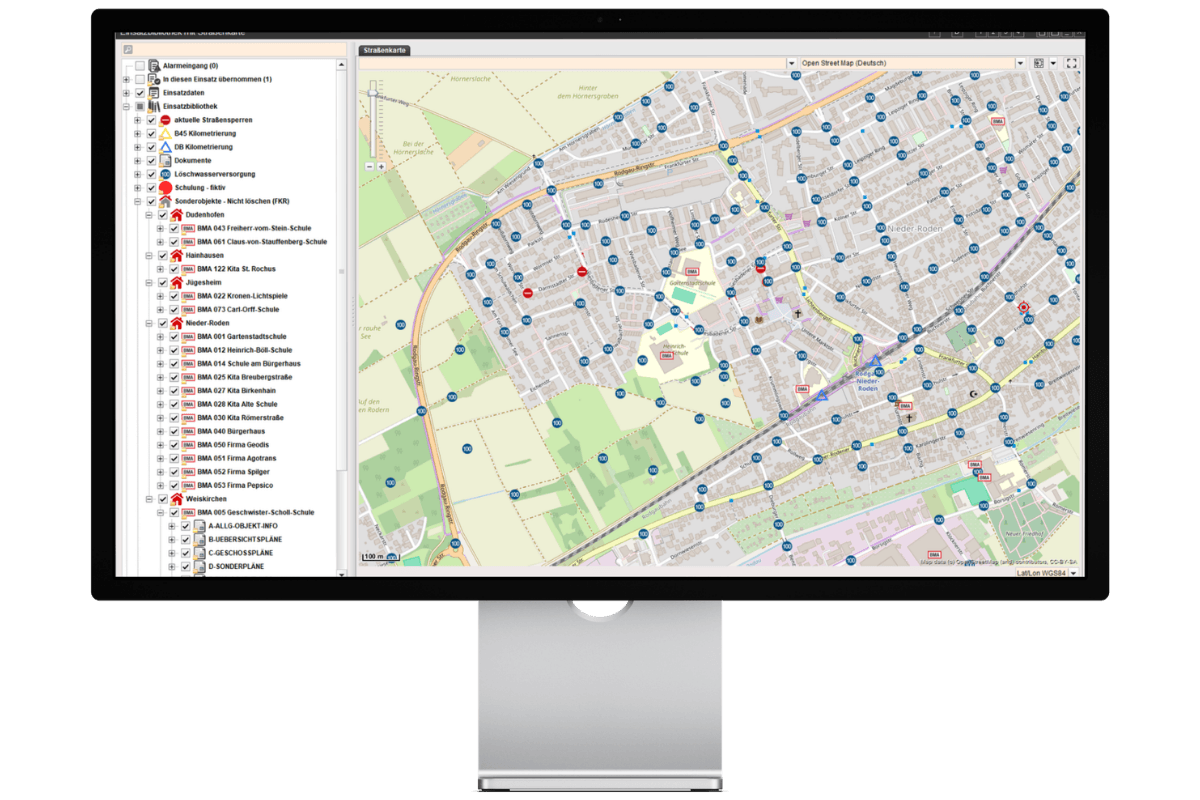 Fireboard Suite - Grundsystem | Einsatzbibliothek mit Straßenkarte