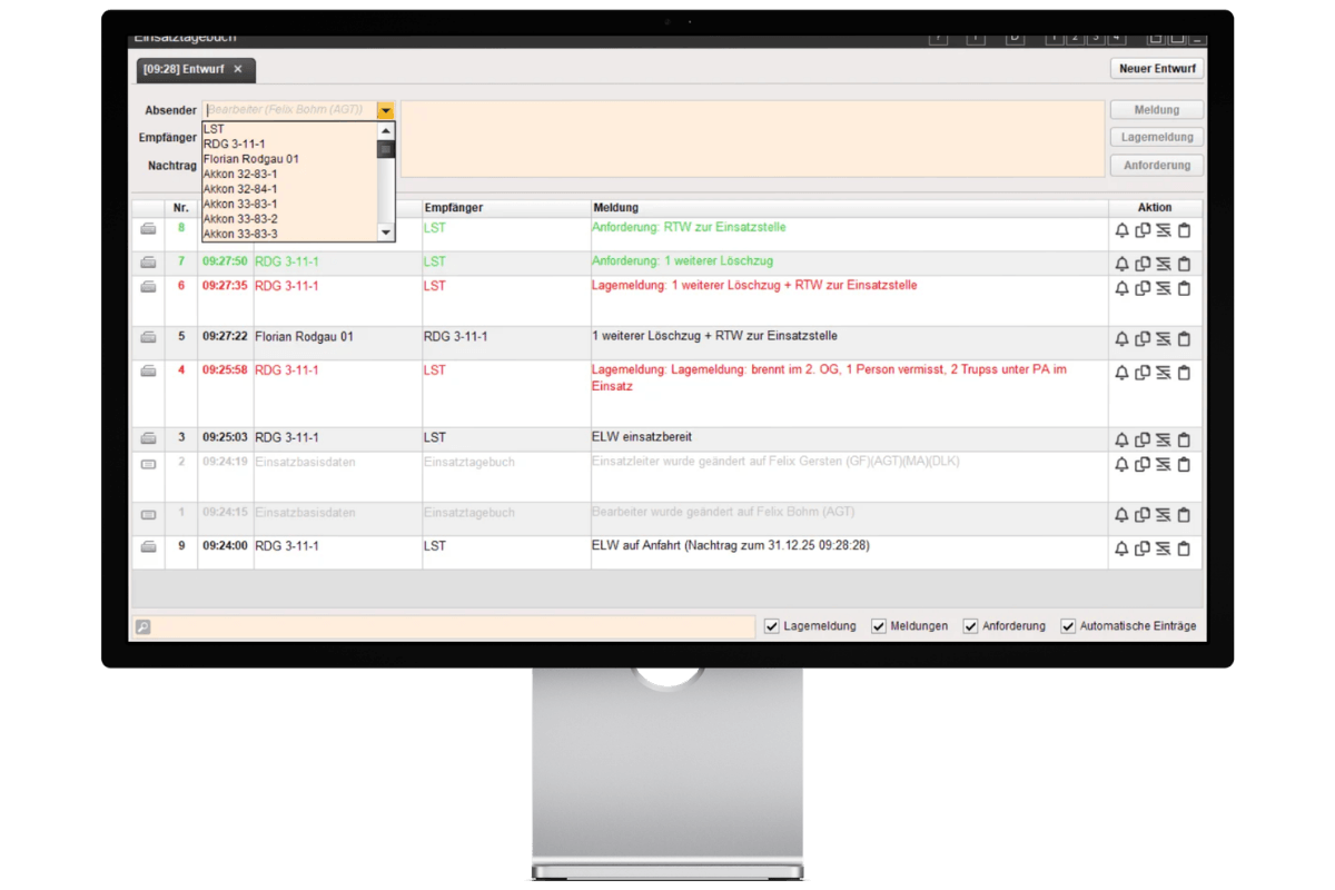 Fireboard Suite _ Grundsystem | Einsatztagebuch