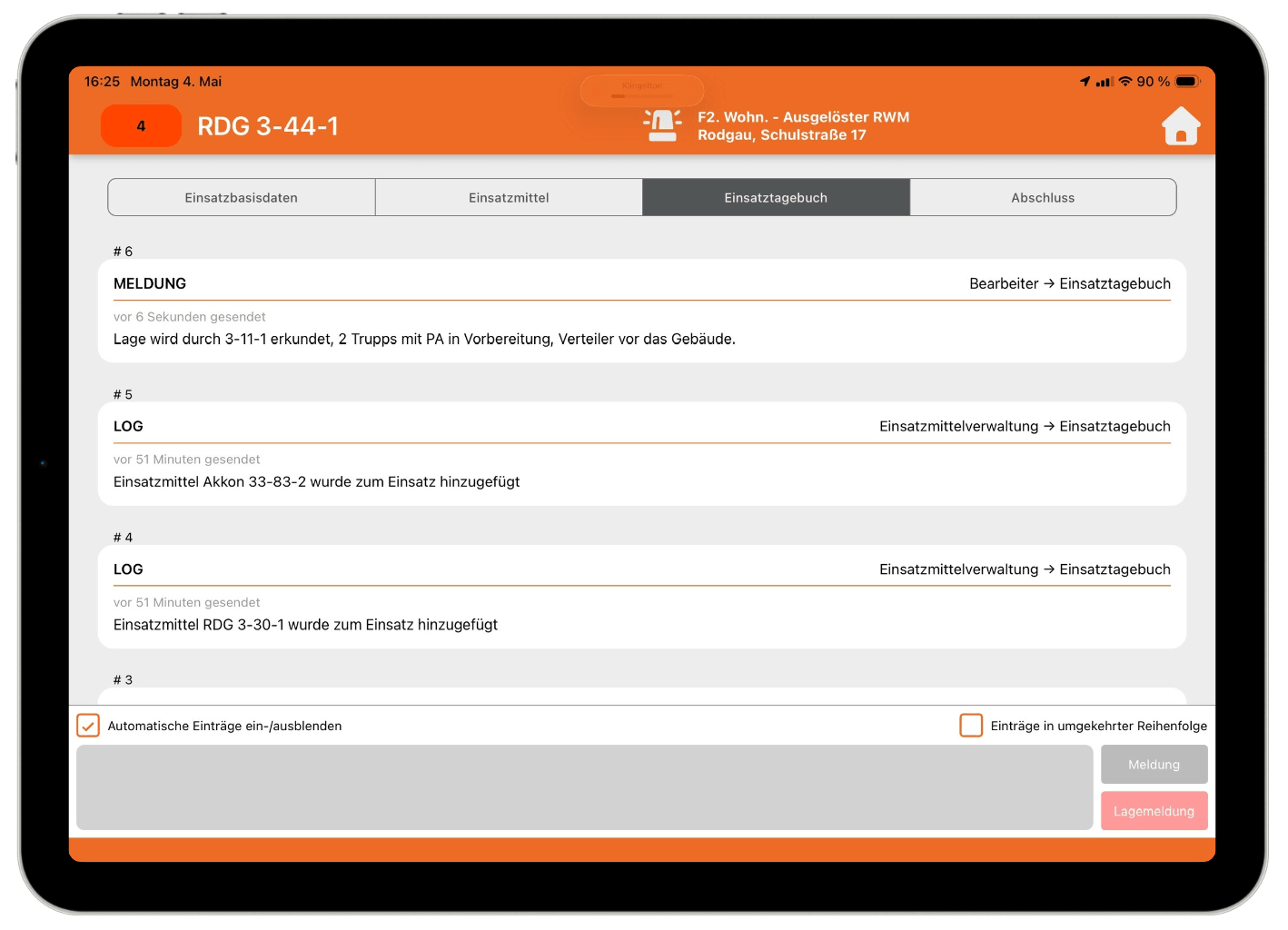 Mobile Einsatzbearbeitung - Einsatzdokumentation | Einsatztagebuch