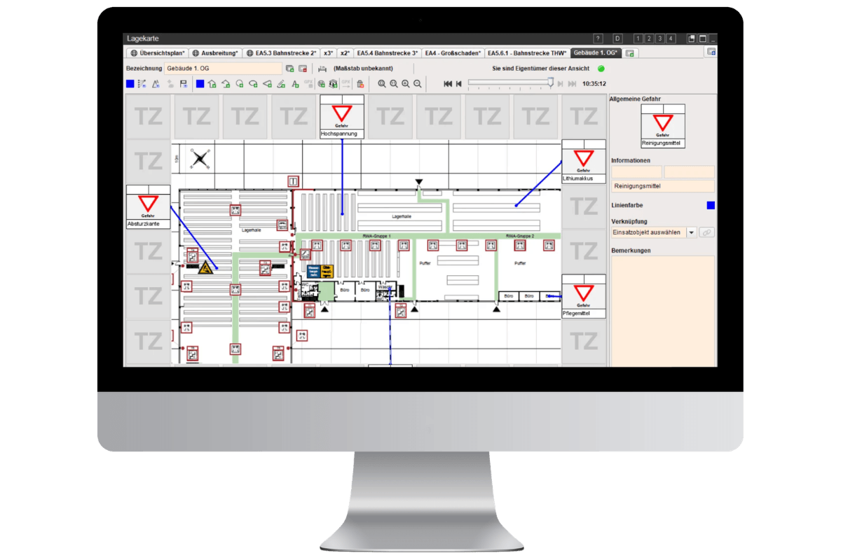 Fireboard Modul Lagekarte | Inhalte der Einsatzbibliothek