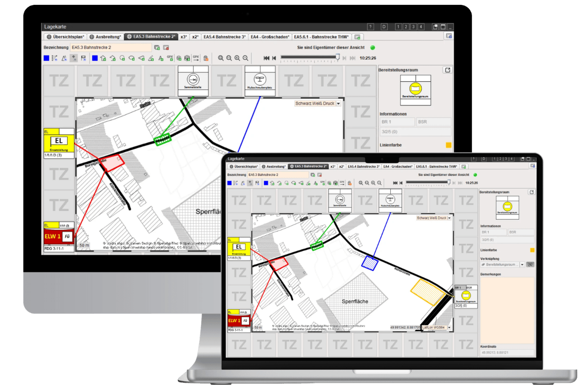 Fireboard Modul Lagekarte | Mehrplatzbetrieb